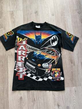 Chase Authentics 1998 Vintage Nascar Dale Jarrett Batman AOP DC Comics Tee